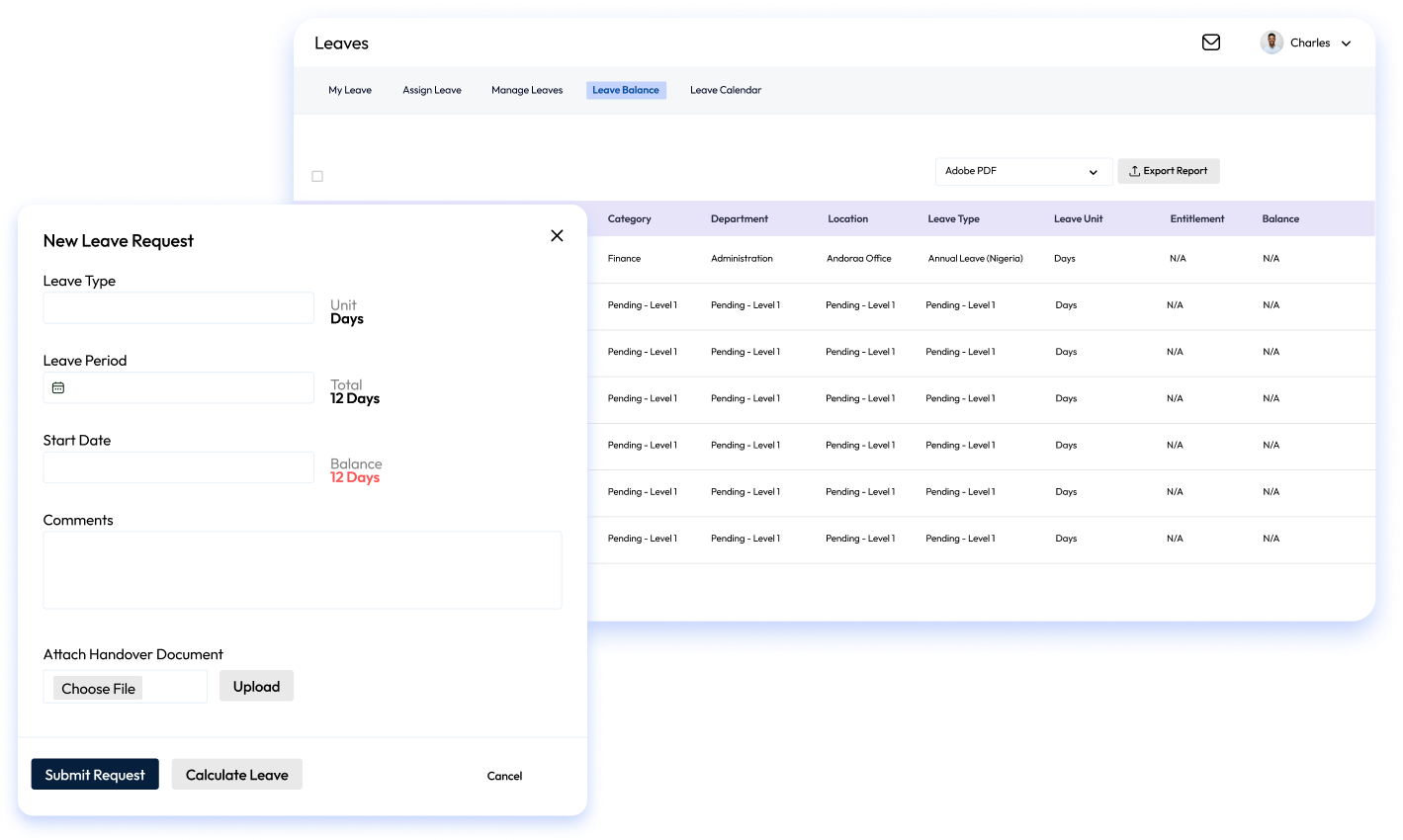 Bizsoft HRM Leave Management
